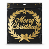 Metallic Merry Christmas Window Wreath – 40 cm