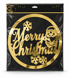 Metallic Merry Christmas Window Wreath – 40 cm