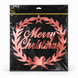 Metallic Merry Christmas Window Wreath – 40 cm