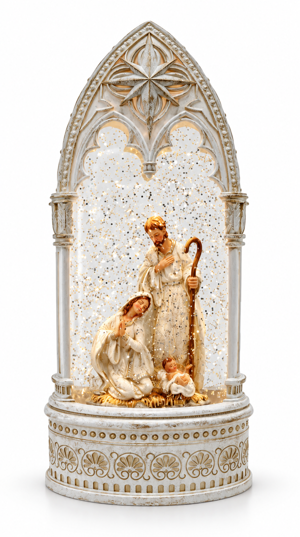 Musical Glitter Swirl Nativity Scene