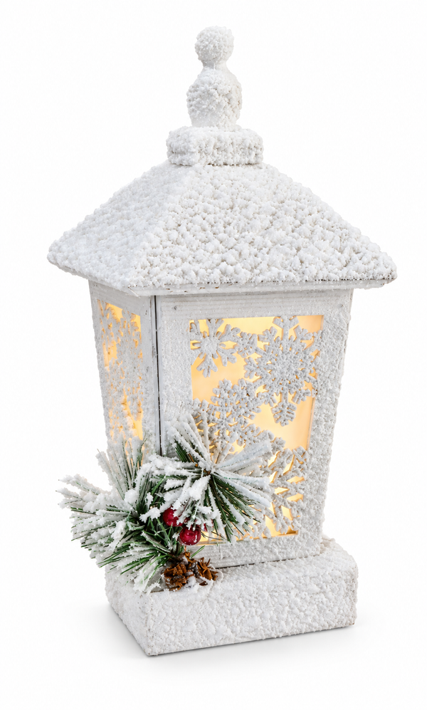 LED Snowy Table Lantern – 34cm