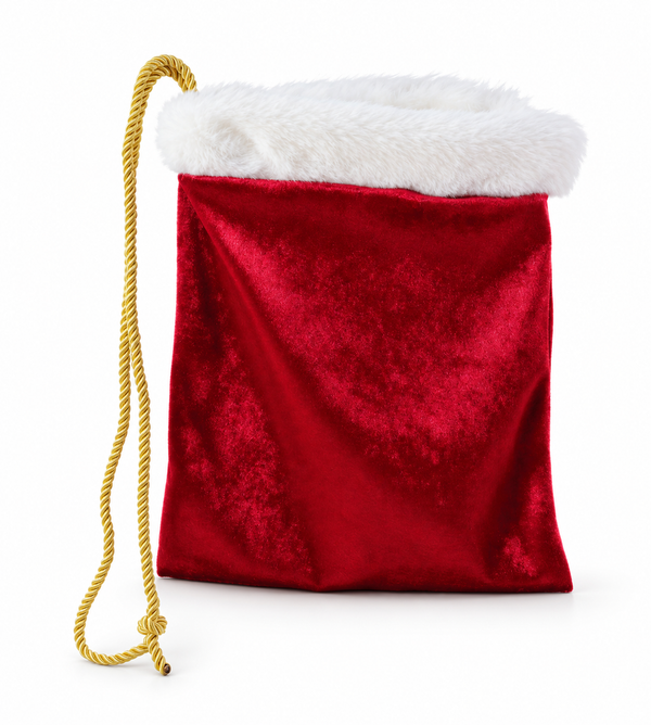 Plush Santa Gift Pouch 22 × 28cm