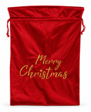 Gold Embroidered Velvet Christmas Sack - 50 x 70 cm
