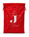 Silver Initial Christmas Gift Sack - 50 x 70 cm