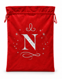 Silver Initial Christmas Gift Sack - 50 x 70 cm