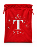 Silver Initial Christmas Gift Sack - 50 x 70 cm
