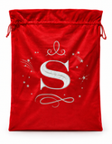 Silver Initial Christmas Gift Sack - 50 x 70 cm