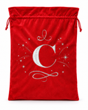 Silver Initial Christmas Gift Sack - 50 x 70 cm