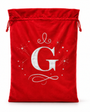 Silver Initial Christmas Gift Sack - 50 x 70 cm