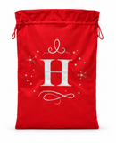 Silver Initial Christmas Gift Sack - 50 x 70 cm