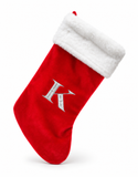 Red and Silver Initial Christmas Stocking - 50 cm
