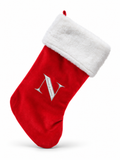 Red and Silver Initial Christmas Stocking - 50 cm