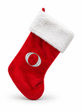 Red and Silver Initial Christmas Stocking - 50 cm