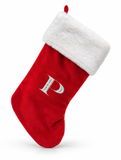 Red and Silver Initial Christmas Stocking - 50 cm