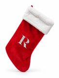 Red and Silver Initial Christmas Stocking - 50 cm