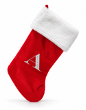 Red and Silver Initial Christmas Stocking - 50 cm