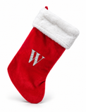 Red and Silver Initial Christmas Stocking - 50 cm