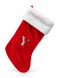 Red and Silver Initial Christmas Stocking - 50 cm