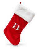 Red and Silver Initial Christmas Stocking - 50 cm