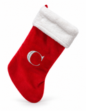 Red and Silver Initial Christmas Stocking - 50 cm