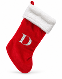 Red and Silver Initial Christmas Stocking - 50 cm