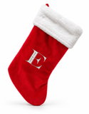 Red and Silver Initial Christmas Stocking - 50 cm
