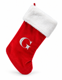 Red and Silver Initial Christmas Stocking - 50 cm