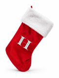 Red and Silver Initial Christmas Stocking - 50 cm