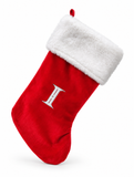 Red and Silver Initial Christmas Stocking - 50 cm