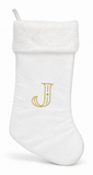 Cream and Gold Initial Christmas Stocking - 50 cm