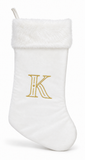 Cream and Gold Initial Christmas Stocking - 50 cm