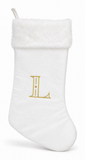 Cream and Gold Initial Christmas Stocking - 50 cm