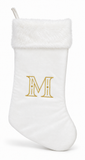 Cream and Gold Initial Christmas Stocking - 50 cm