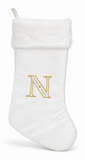 Cream and Gold Initial Christmas Stocking - 50 cm