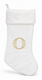 Cream and Gold Initial Christmas Stocking - 50 cm