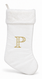 Cream and Gold Initial Christmas Stocking - 50 cm