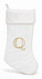 Cream and Gold Initial Christmas Stocking - 50 cm
