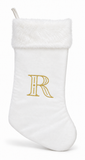 Cream and Gold Initial Christmas Stocking - 50 cm