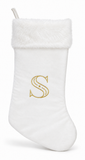 Cream and Gold Initial Christmas Stocking - 50 cm