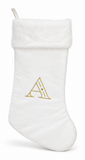 Cream and Gold Initial Christmas Stocking - 50 cm