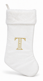 Cream and Gold Initial Christmas Stocking - 50 cm