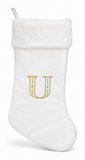 Cream and Gold Initial Christmas Stocking - 50 cm