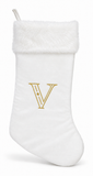Cream and Gold Initial Christmas Stocking - 50 cm