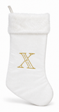 Cream and Gold Initial Christmas Stocking - 50 cm