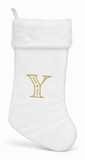Cream and Gold Initial Christmas Stocking - 50 cm