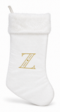 Cream and Gold Initial Christmas Stocking - 50 cm