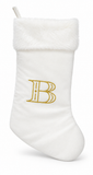 Cream and Gold Initial Christmas Stocking - 50 cm