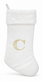 Cream and Gold Initial Christmas Stocking - 50 cm