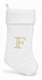 Cream and Gold Initial Christmas Stocking - 50 cm