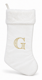 Cream and Gold Initial Christmas Stocking - 50 cm